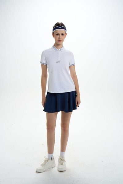 Áo Polo Nữ Viền Cổ PILI ATELIER – Màu Trắng
