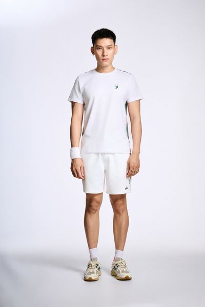 Áo T-shirt Nam PILI Màu Trắng Phối Line Màu Thân Áo – Màu Xanh lá
