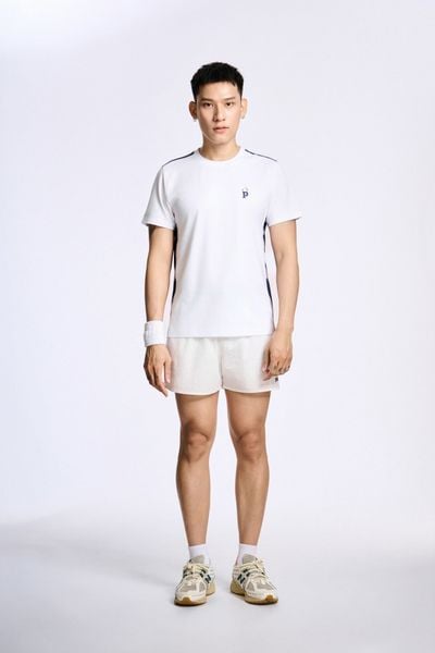 Áo T-shirt Nam PILI Màu Trắng Phối Line Màu Thân Áo – Màu Xanh navy