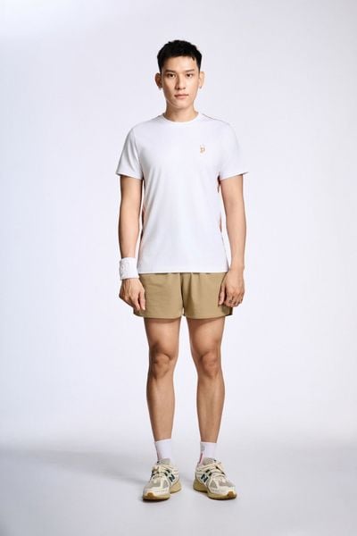 Áo T-shirt Nam PILI Màu Trắng Phối Line Màu Thân Áo – Màu Trắng