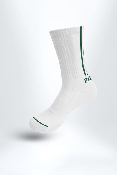 Combo 3 Đôi Tất Cổ Cao Kẻ Sọc Unisex PILI – Màu Trắng