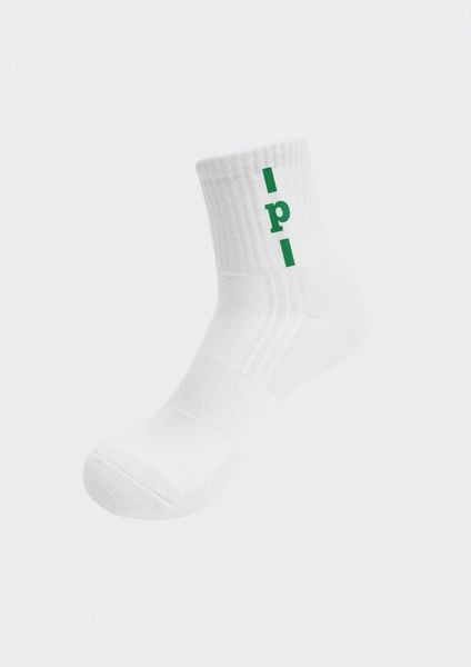 Combo 3 Đôi Tất Cổ Trung Chữ P Unisex PILI – Màu Trắng