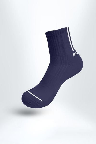 Combo 3 Đôi Tất Cổ Trung Kẻ Sọc Unisex PILI – Màu Xanh navy