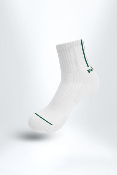 Combo 3 Đôi Tất Cổ Trung Kẻ Sọc Unisex PILI – Màu Trắng