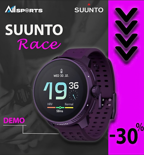 ( DEMO ) ĐỒNG HỒ THỂ THAO - ĐỊNH VỊ GPS SUUNTO RACE - Viền Titanium - SS050933000