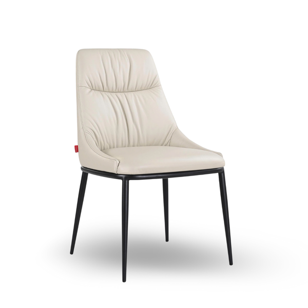  Ghế ăn, 100% da 805 màu Wheat, chân kim loại đen, W545*D630*H920MM 