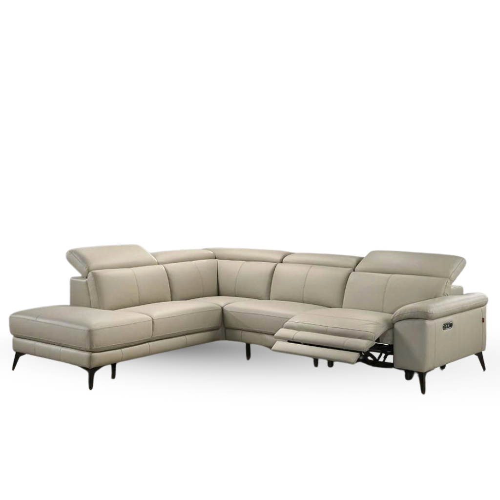  Sofa góc, 100% da 805 màu wheat, chân kim loại đen 9033, (2.5EC(UP)LT + 1.25E + 1.25ER IV), W2780*D2300*H995MM 