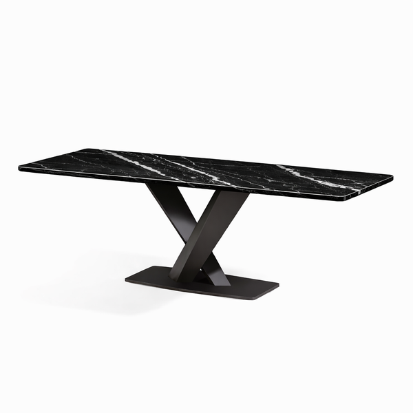  Bàn ăn, đá Black Maqurina marble, 2400*1200*750mm, Đen 