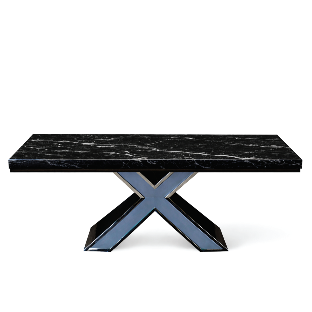  Bàn ăn, đá Black marquina marble, 2200*1000*750mm 