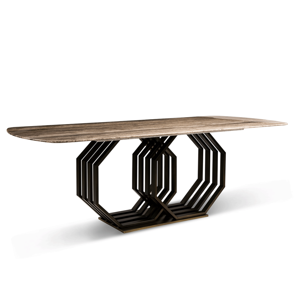  Bàn ăn, đá Travertine marble, 2400*1200*750mm 