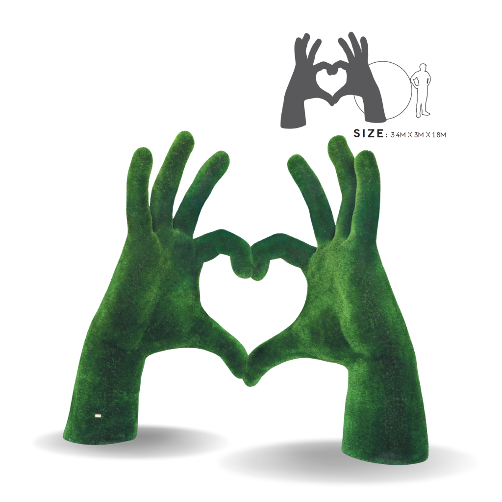  Mô hình TT, đôi bàn tay hình trái tim (T3-1210), 3,0h*3,0d*1,8w m 