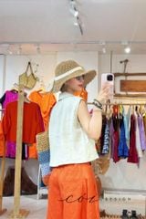 Quần xếp ly 2 túi sau linen tưng premium Cói Design