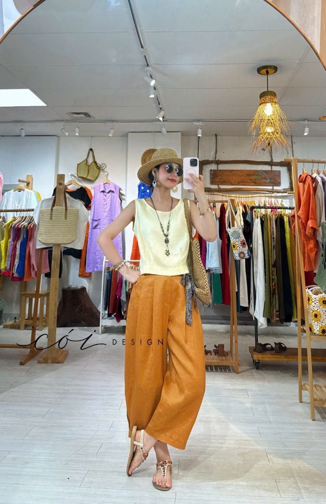 Quần baggy linen tưng premium Cói Design