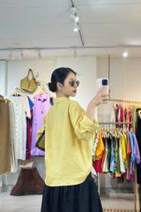 Áo sơ mi phối hoa Handmade linen tưng premium Cói Design