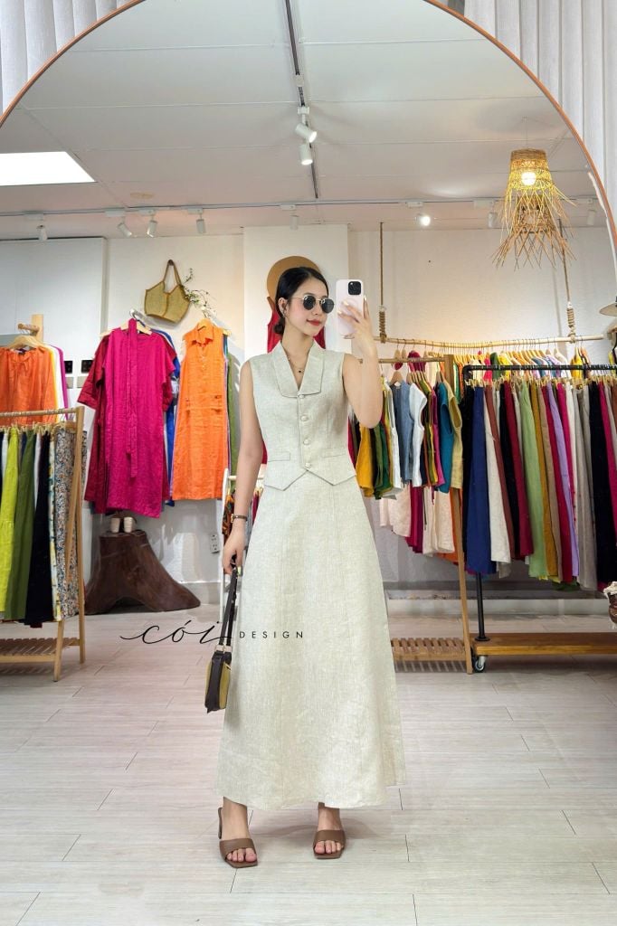 Chân váy 7 mảnh linen tưng premium Cói Design