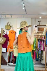 Áo nút bọc màu Vườn Hoa Trong Túi tưng premium Cói Design