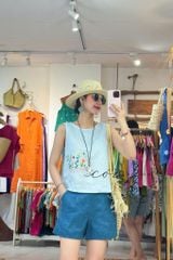 Áo nút bọc màu Vườn Hoa Trong Túi tưng premium Cói Design