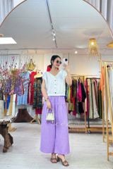 Quần 1 tầng suông lưng thun linen tưng premium Cói Design