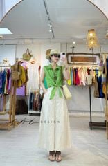 Quần xếp ly 2 túi sau linen tưng premium Cói Design