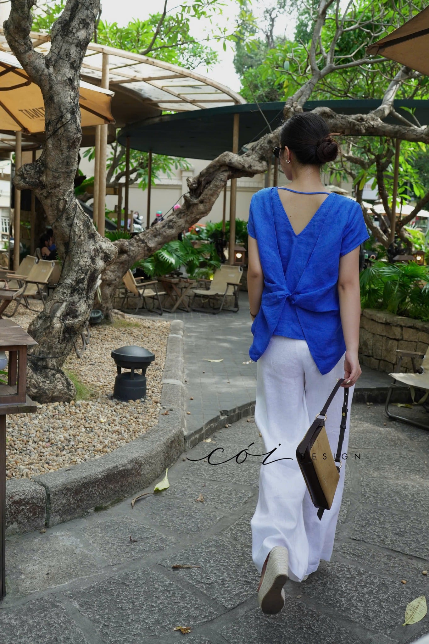 Áo xoắn lưng linen tưng premium Cói Design