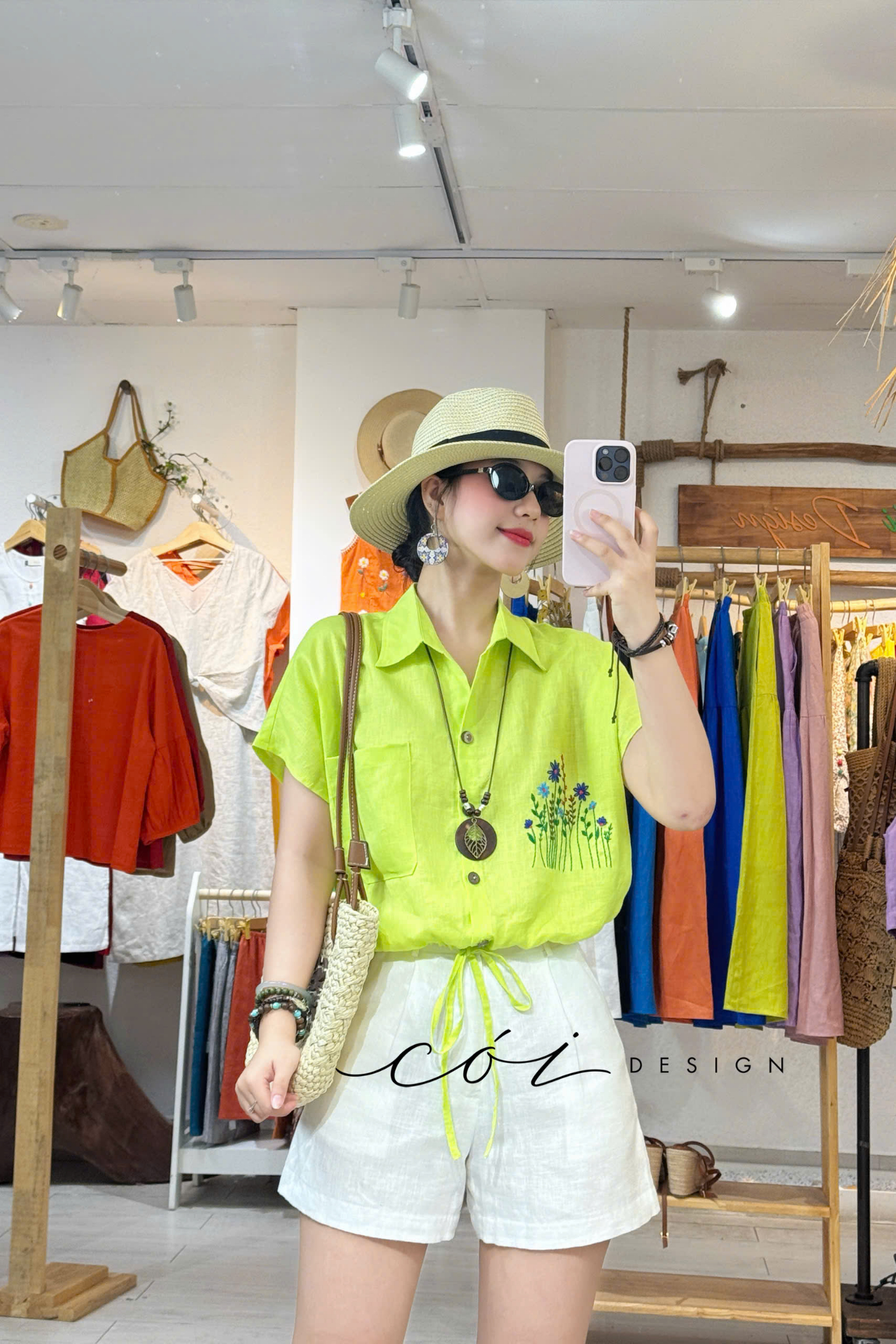 Áo thêu Đồng hoa linen tưng premium Cói Design