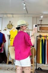 Áo sơ mi nút lưng phối túi linen tưng premium Cói Design