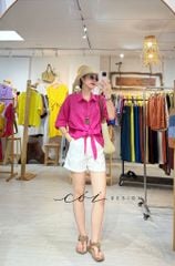 Áo sơ mi thắt nơ linen tưng premium Cói Design