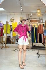 Áo sơ mi thắt nơ linen tưng premium Cói Design