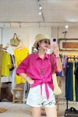 Áo sơ mi thắt nơ linen tưng premium Cói Design