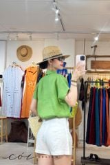 Áo sơ mi croptop 1 túi linen tưng premium Cói Design