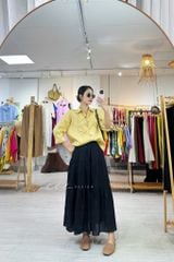 Áo sơ mi phối hoa Handmade linen tưng premium Cói Design