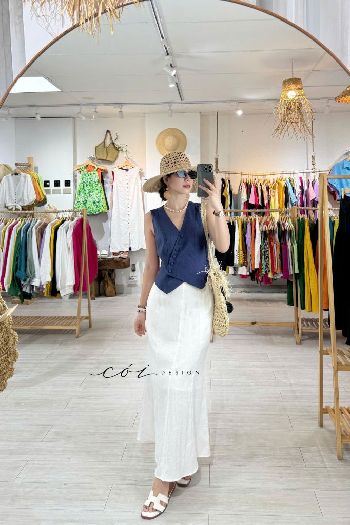 Chân váy 8 mảnh đuôi cá linen tưng premium Cói Design