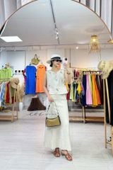 Áo thêu sát nách nút bọc Hoa Gió linen tưng premium Cói Design