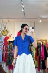 Áo cổ cánh én tay ngắn linen tưng premium Cói Desgin