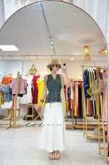 Áo yếm xếp vai linen tưng premium Cói Design