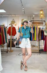 Áo thêu Đồng hoa linen tưng premium Cói Design