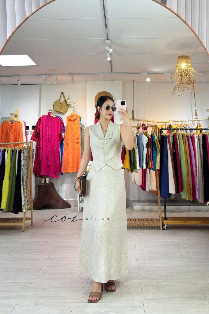 Chân váy 7 mảnh linen tưng premium Cói Design