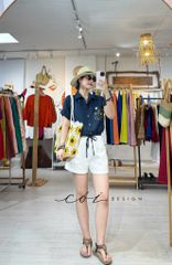 Áo thêu Đồng hoa linen tưng premium Cói Design