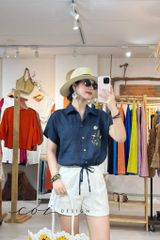 Áo thêu Đồng hoa linen tưng premium Cói Design