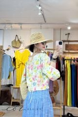 Áo tay phồng phối nơ lưng linen tưng premium Cói Design