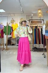 Áo tay phồng phối nơ lưng linen tưng premium Cói Design