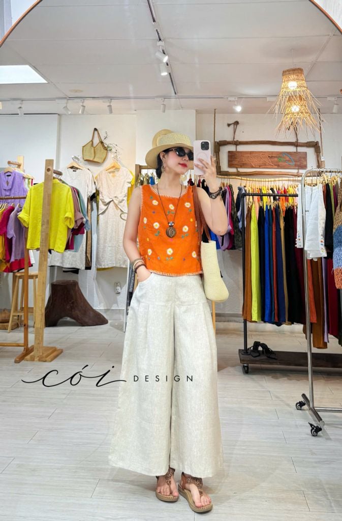 Áo thêu Mộc Vy linen tưng premium Cói Design