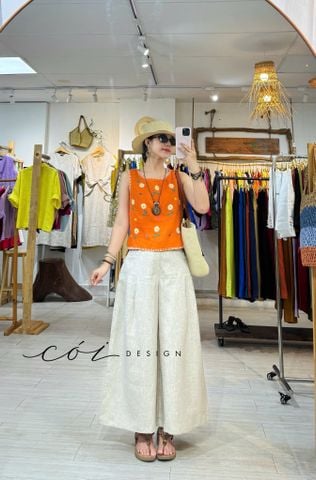Áo thêu Mộc Vy linen tưng premium Cói Design