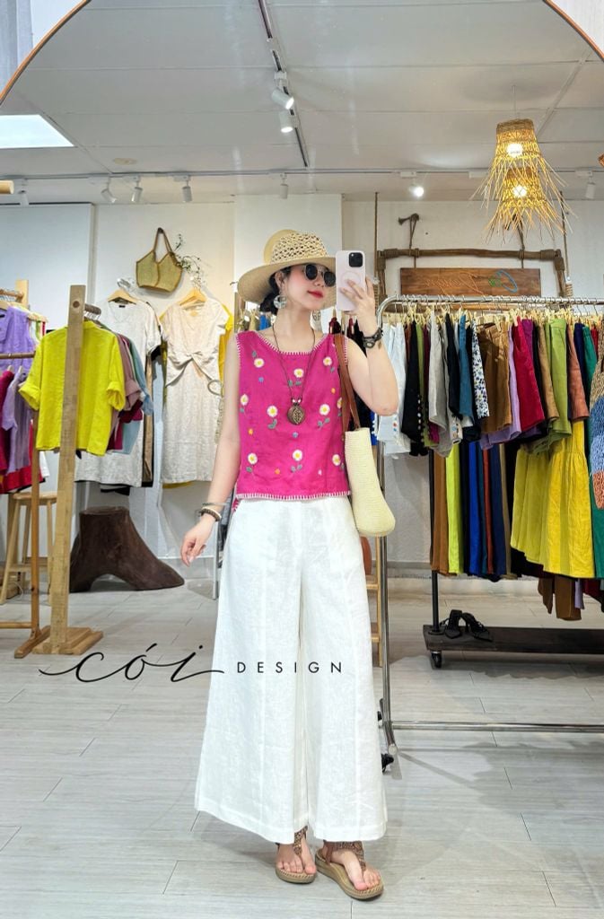 Áo thêu Mộc Vy linen tưng premium Cói Design