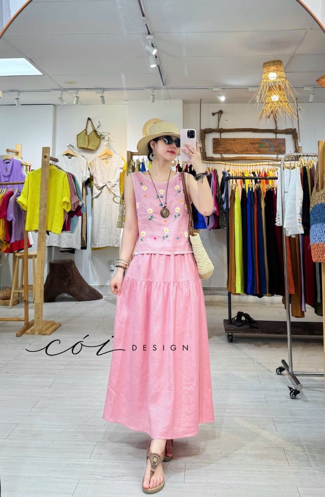 Áo thêu Mộc Vy linen tưng premium Cói Design