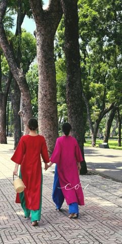 Áo dài linen tưng thêu tay HOA CẨM TÚ Cói Design
