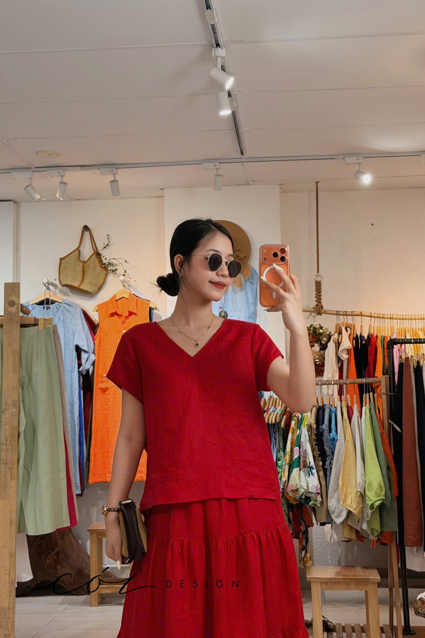 Áo xoắn lưng linen tưng premium Cói Design