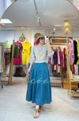 Áo tay phồng phối nơ lưng linen tưng premium Cói Design