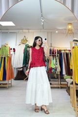 Áo sát nách lai bèo 2 bên linen tưng premium Cói Design