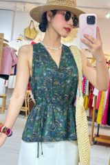 Áo yếm xếp vai linen tưng premium Cói Design